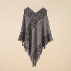 Bohemian Tassel Shawl Vintage Jacquard Warm Wrap Classic Cashmere