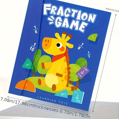 Children's Magnetic Fractions Learning Math Toy Wooden Fraction Book Set