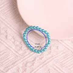 Colorful Simulated Pearl Beaded Bracelet String with Niche Jewelry Gift