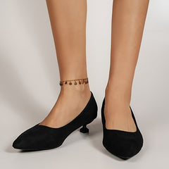 Women's Pointed Toe Kitten Heels Soft Sole Slip On Low Heels
