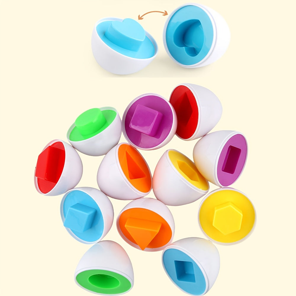 6-in-1 Colorful Sensory Learning Eggs Toy for Kids 10M+