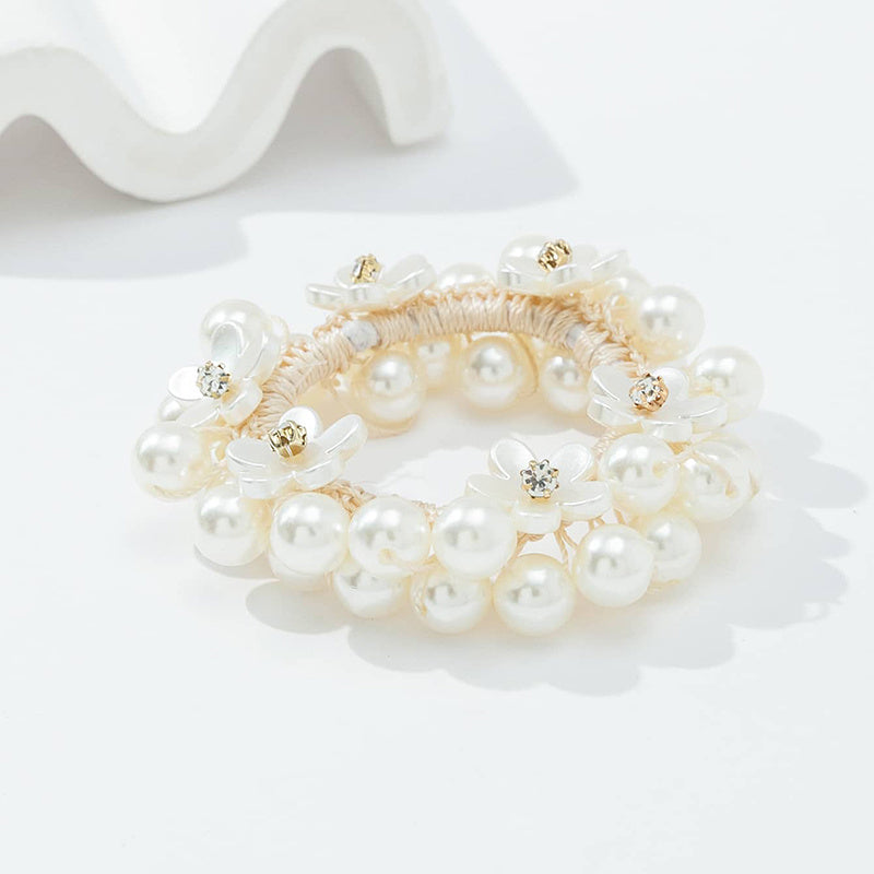 Faux Pearl Style Hair Scrunchie Hairband Unique Boho Wedding Event Gift