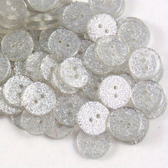 50pcs 15mm Resin Round Glitter Buttons 2 Holes Sewing Accessories DIY Crafts