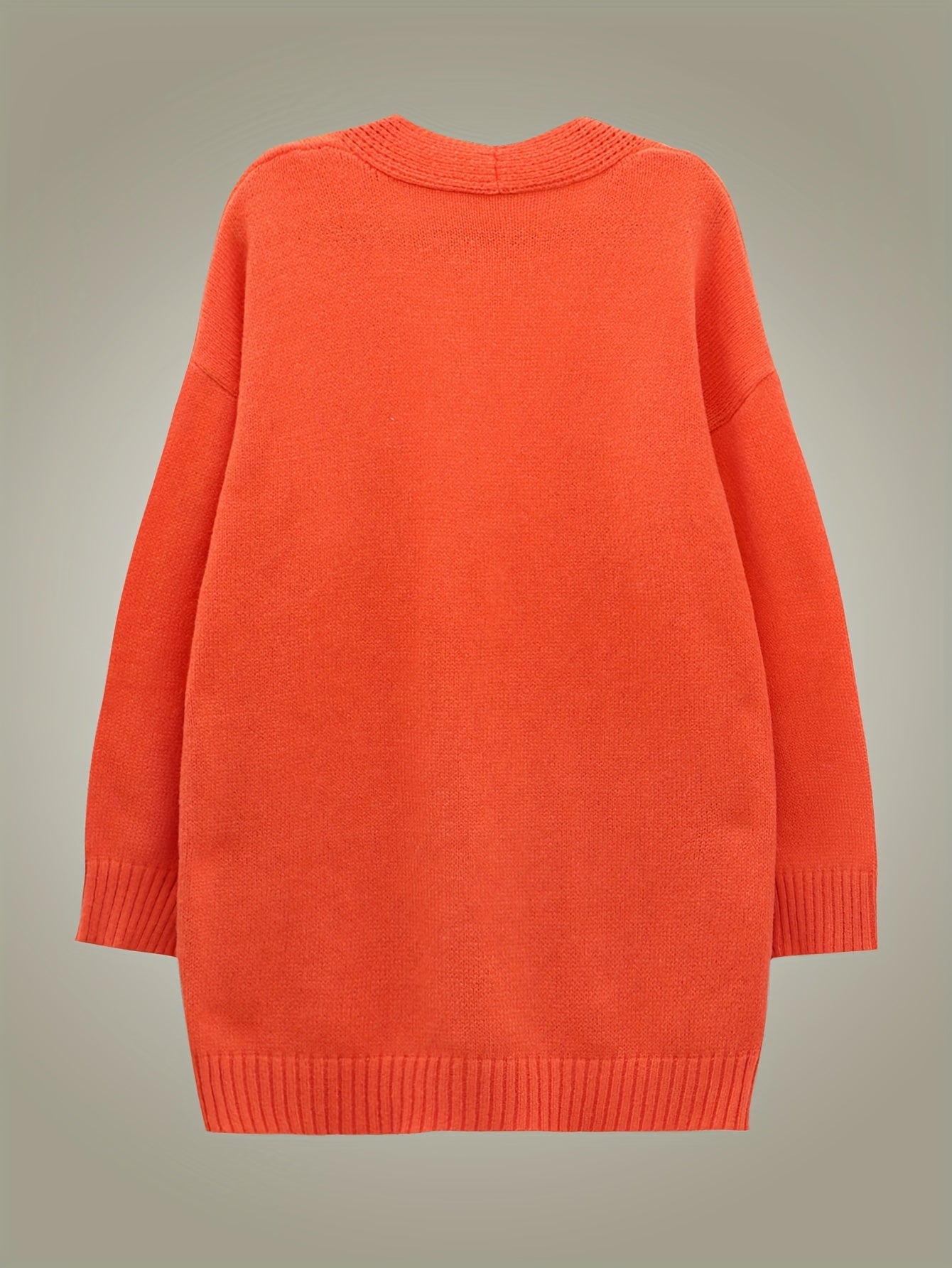  Solid Open Front Cardigan with Pockets