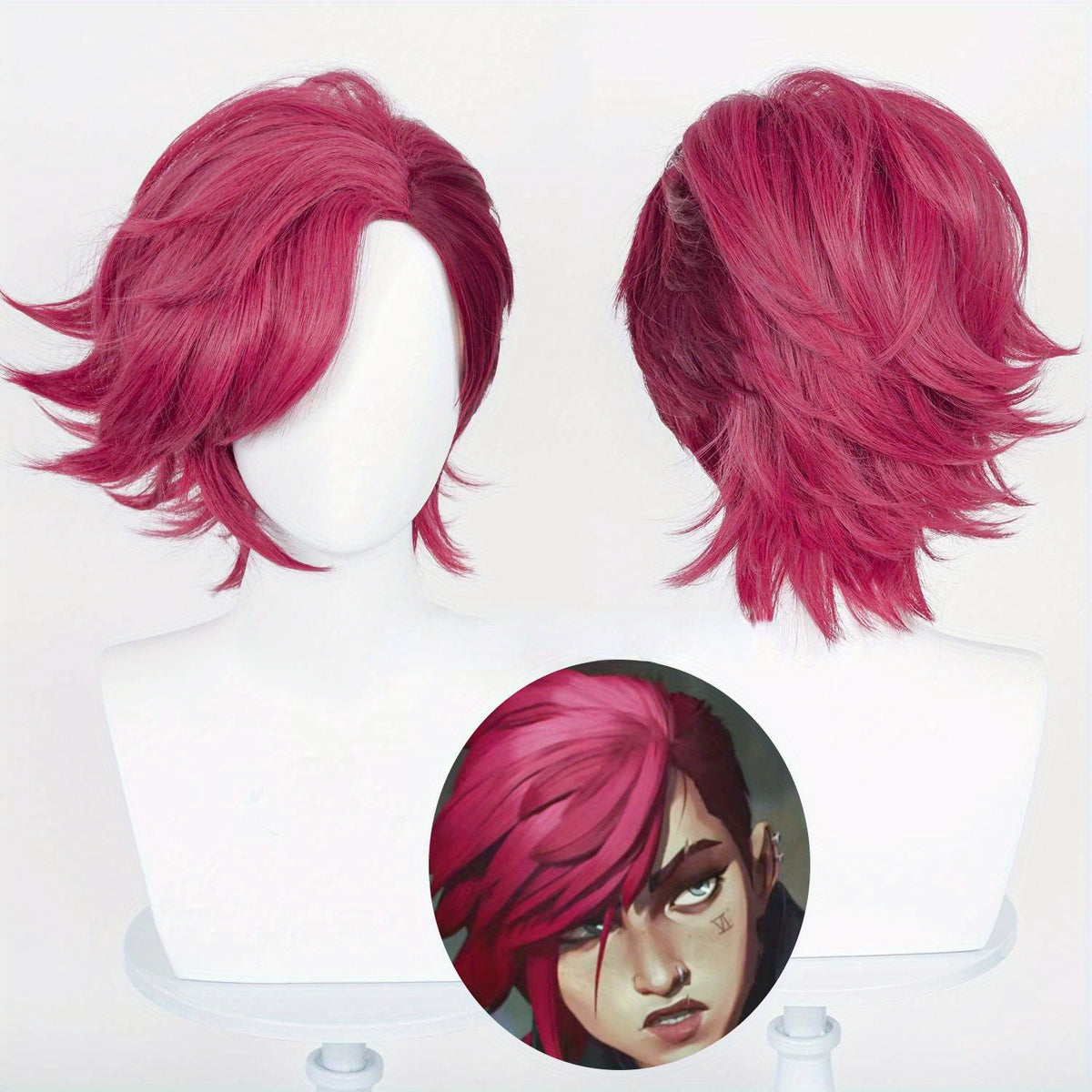 Men's Anime Wine Red Wig