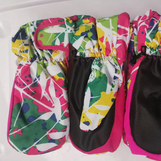 Kids Ski Gloves Winter Warm Waterproof Anti-skid Gloves