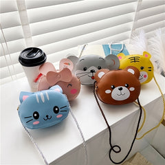 Kids Cartoon Animal Crossbody Bag With Strap And Zipper