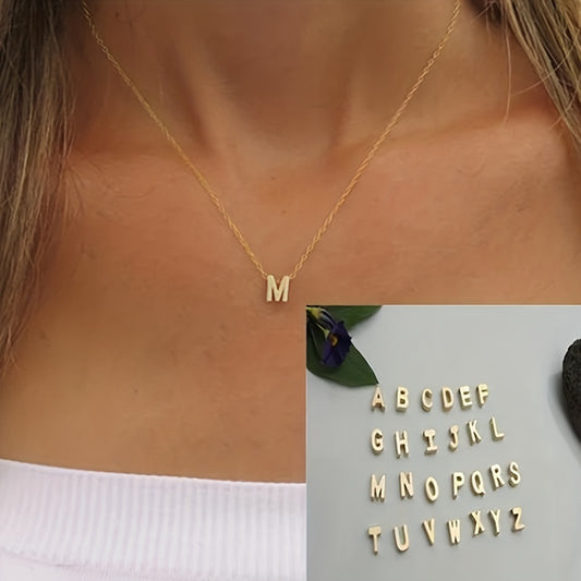 26 Letters Golden Love Initial Necklace Bridesmaid Gift