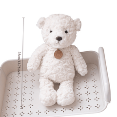 Bear Plush Toy with Golden Accents Soft Hanging Doll for Kids