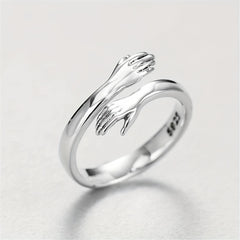 Romantic Double Section Love Hug Ring Adjustable Finger Ring