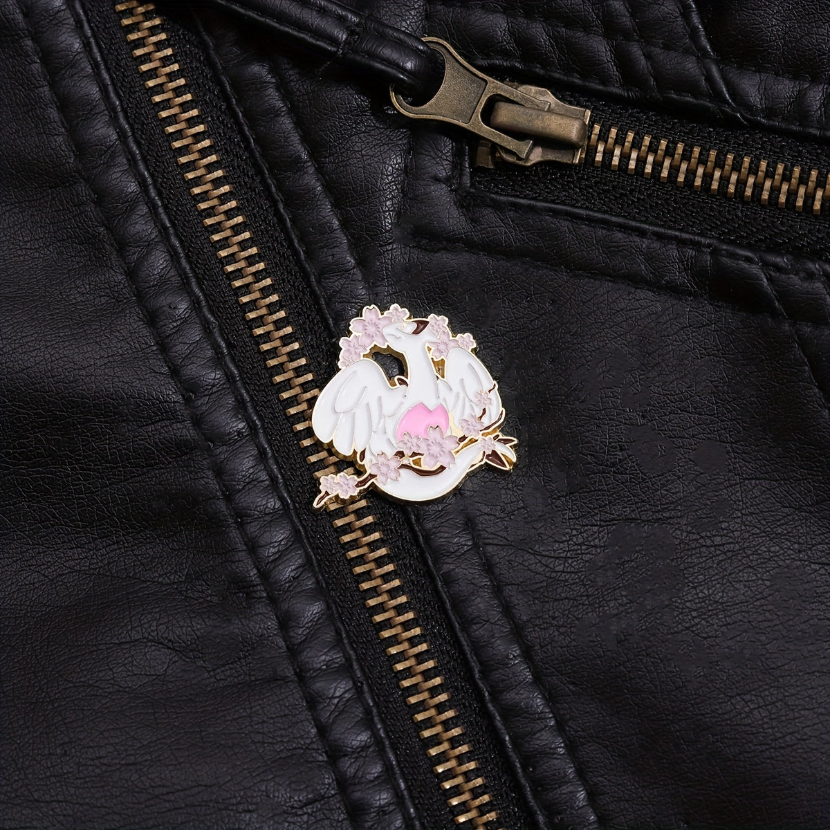 Dragon & Flower Brooch Backpack Clothing Badge Men's Brooch