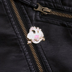 Dragon & Flower Brooch Backpack Clothing Badge Men's Brooch