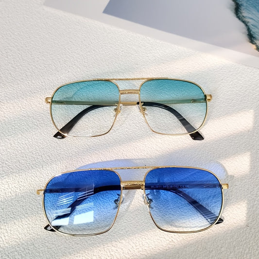 Retro Oversize Metal Pilot Sunglasses UV400 Sun Glasses for Men
