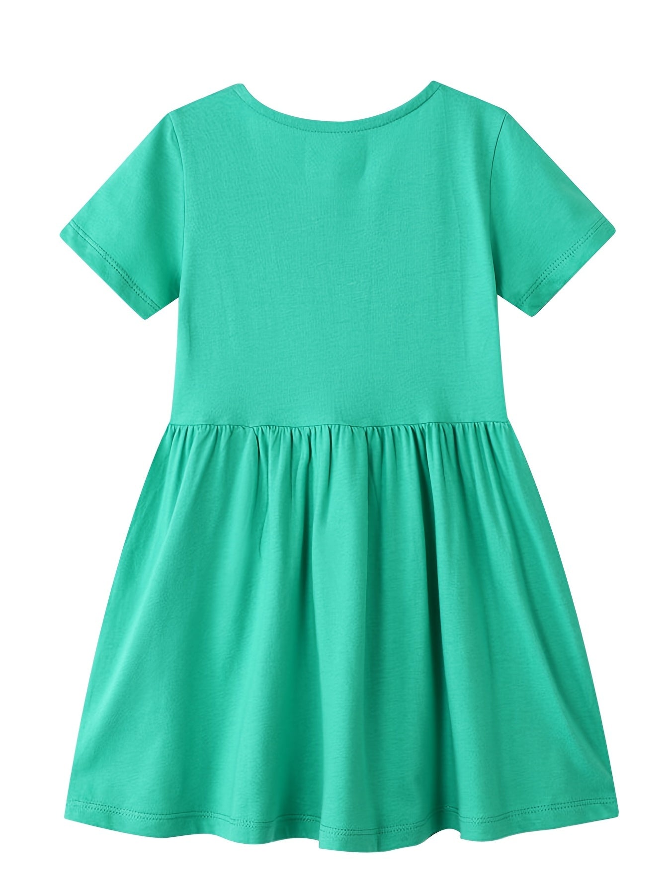 Girls Short Sleeves Embroidery Dress Kids Summer Clothes