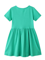 Girls Short Sleeves Embroidery Dress Kids Summer Clothes