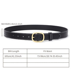 Women's Geometric Buckle Real Leather Cowhide Wide Belt