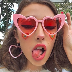 Heart Sunglasses For Women Men Casual Love Theme Candy Glasses UV400