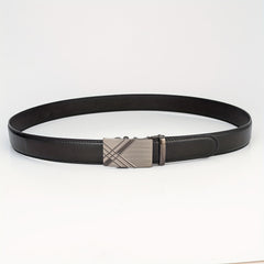 Silver Gray Glossy Auto Buckle Belt Casual Business Men's Belt