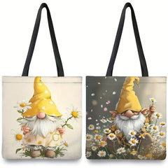 Whimsical Gnome Tote Bag Spacious Interior Comfortable Shoulder Straps