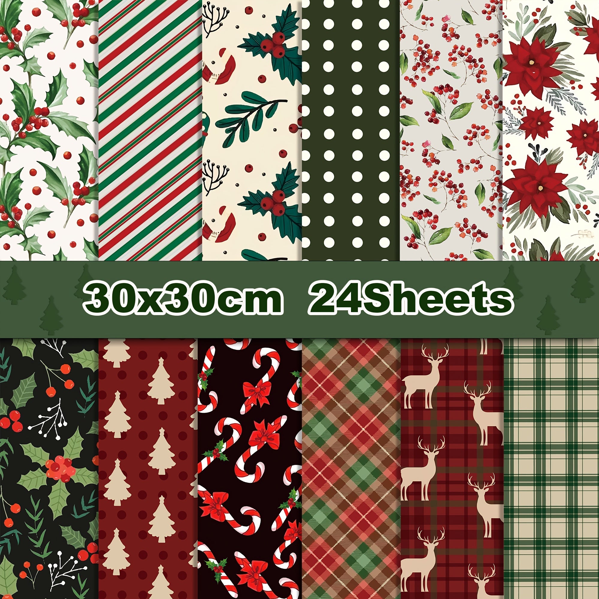 24sheets Christmas Pattern Paper 29 29 Merry Christmas Scrapbook Paper