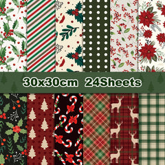 24sheets Christmas Pattern Paper 29 29 Merry Christmas Scrapbook Paper