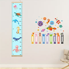 Sea World Canvas Growth Chart Kids Room Wall Decor