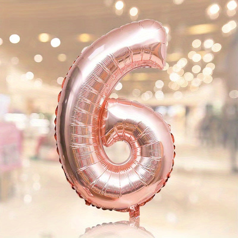 1pc Rose Golden Number Balloon Birthday Party Decoration
