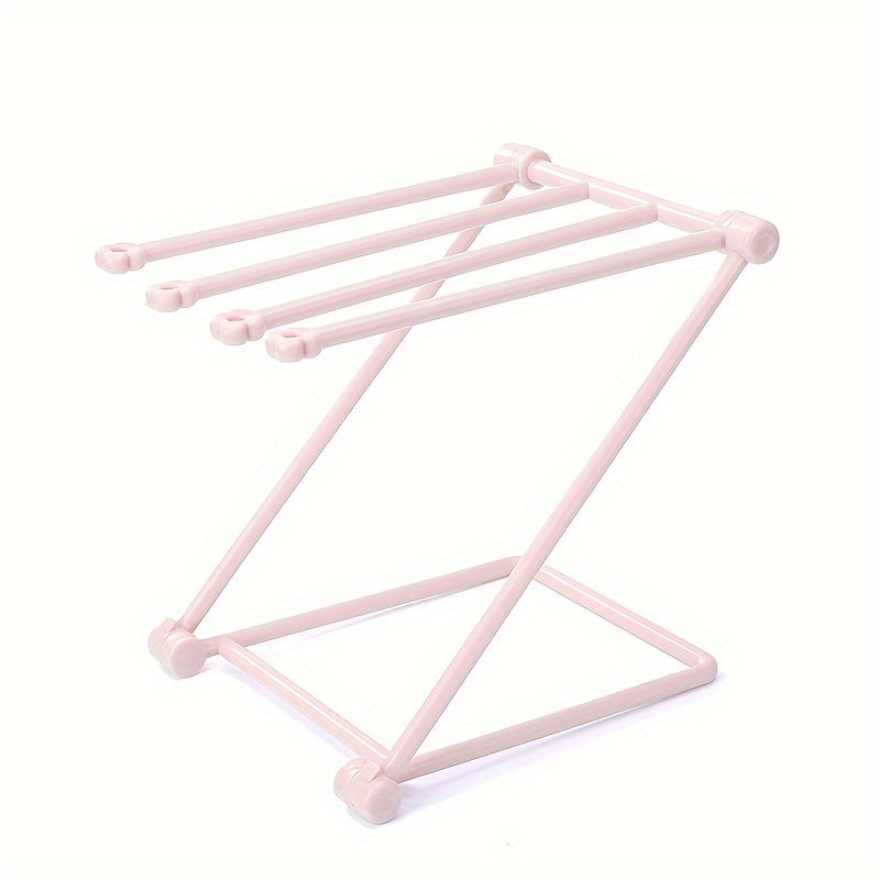 Folding Rag Storage Rack Kitchen Countertop Dish Cloth Hanging Shelf