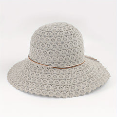 Lace Sun Hat Wide Brim Foldable Beach Hats For Women
