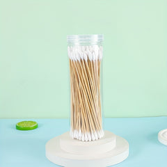 100pcs Long Pet Cotton Swabs Wood Handle Ear Cleaning