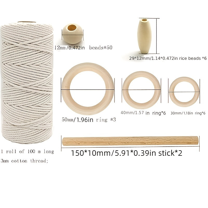 74pcs Macrame Kit Cotton Cord Starter Set DIY Craft Kits Adults Beginner