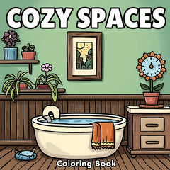 Relaxing Bathroom Scene Adult Coloring Book