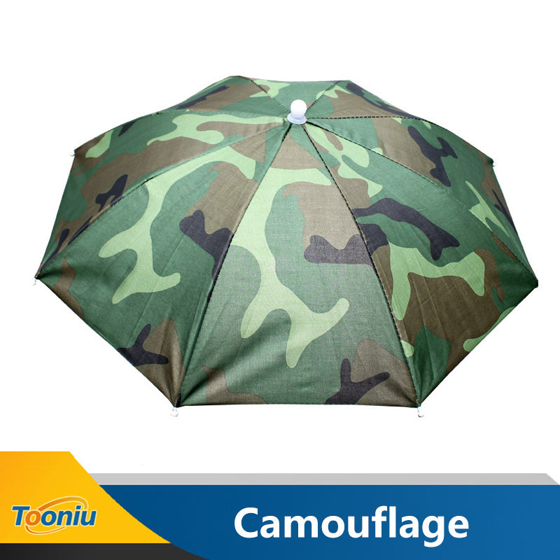 Portable Umbrella Hat Outdoor Sun Shade Waterproof Fishing Headwear