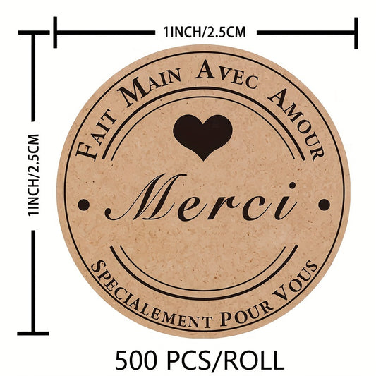 500 Cowhide Label Love Sticker Seal Label Pack
