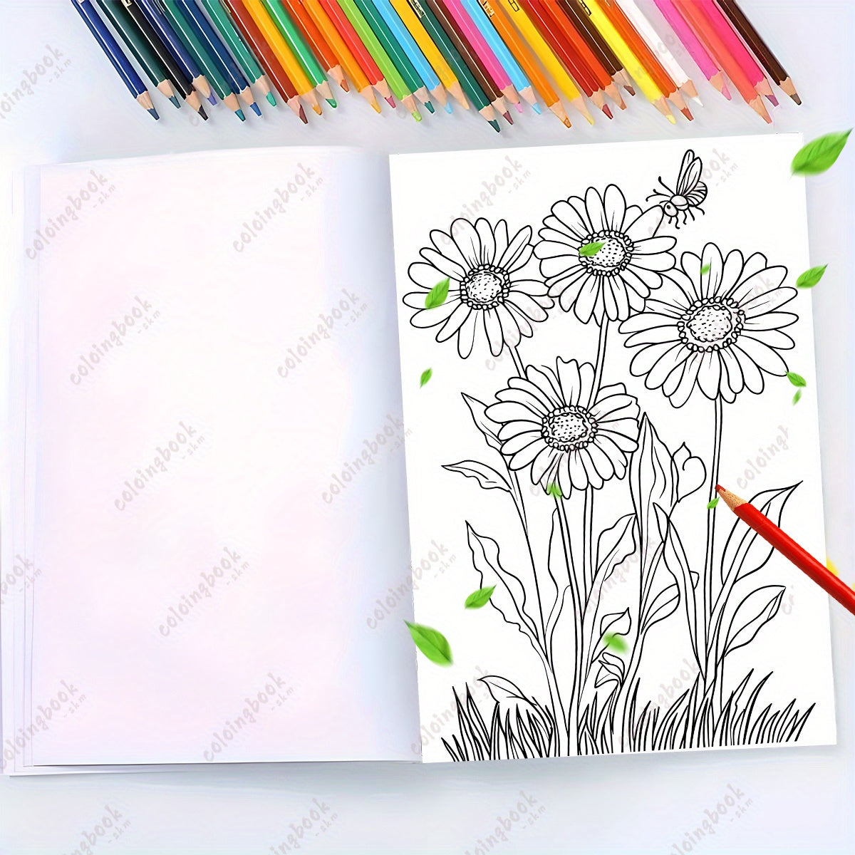 Spring Blooms Adult Coloring Book for Relaxation