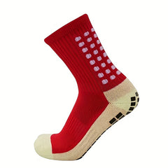 3 Pairs Non-Slip Mid Calf Football Socks