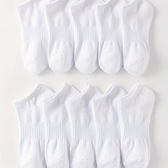 10 Pairs Solid Socks for Women - Comfy & Breathable All-match Stockings