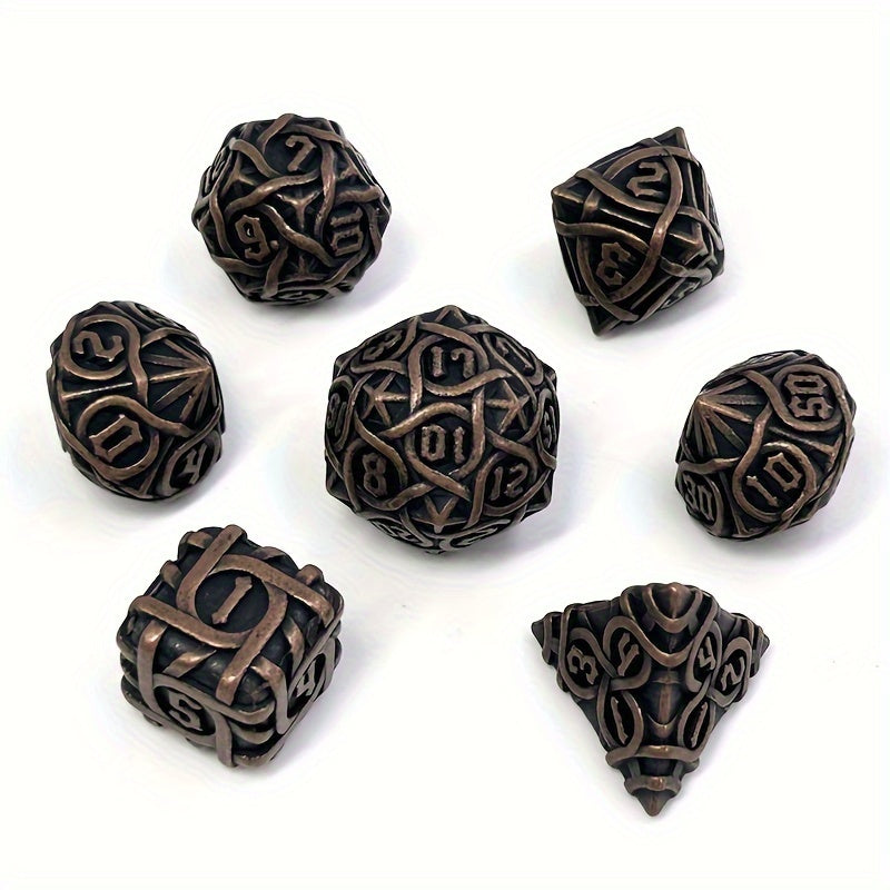 7pcs Metal Solid Polyhedral Dices for Board Game