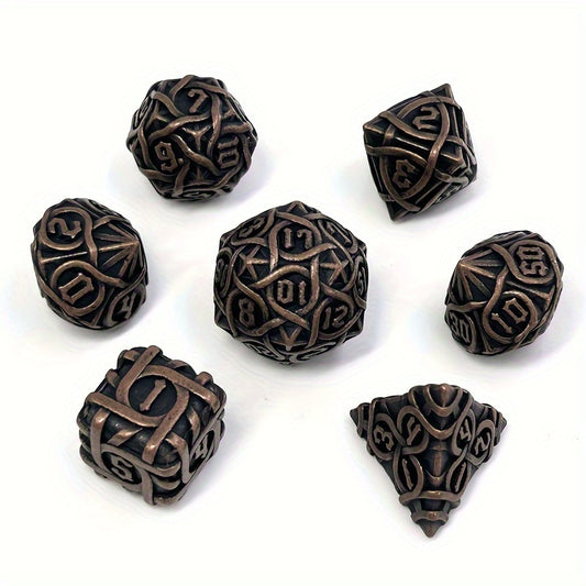 7pcs Metal Solid Polyhedral Dices for Board Game