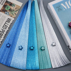 520pcs Bagged Gradient Flash Origami Golden Dust Star Paper Bag