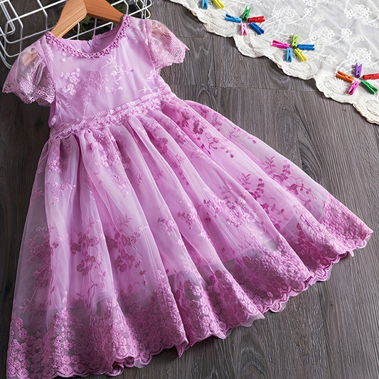 Toddler Girls Puff Sleeve Princess Dress Kids Summer Clothes