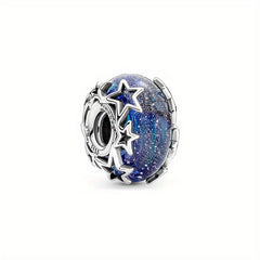 Rhinestone Decor Silver Space Astronaut Bead for DIY Jewelry