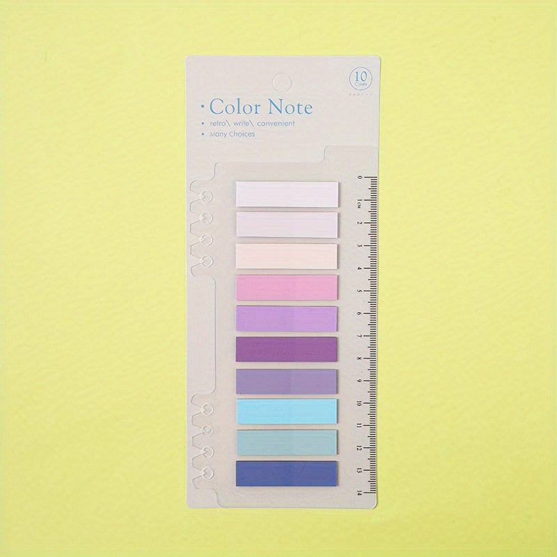 Morandi Index Stickers, 10 Colors, Transparent, Student Reading Marking Stickers