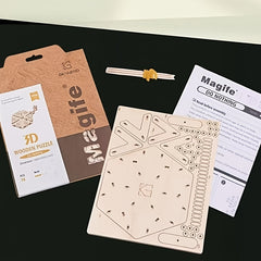 3D Wooden Octahedron Puzzle with Intricate Patterns - Ideal Gift for Birthdays