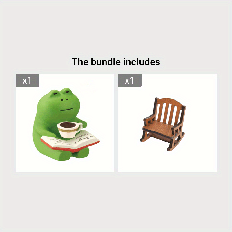 Mini Frog Reading Eagle Statue Bookshelf Decoration