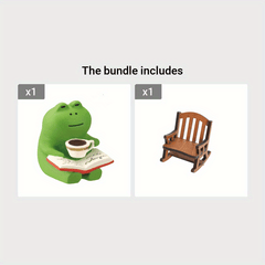 Mini Frog Reading Eagle Statue Bookshelf Decoration