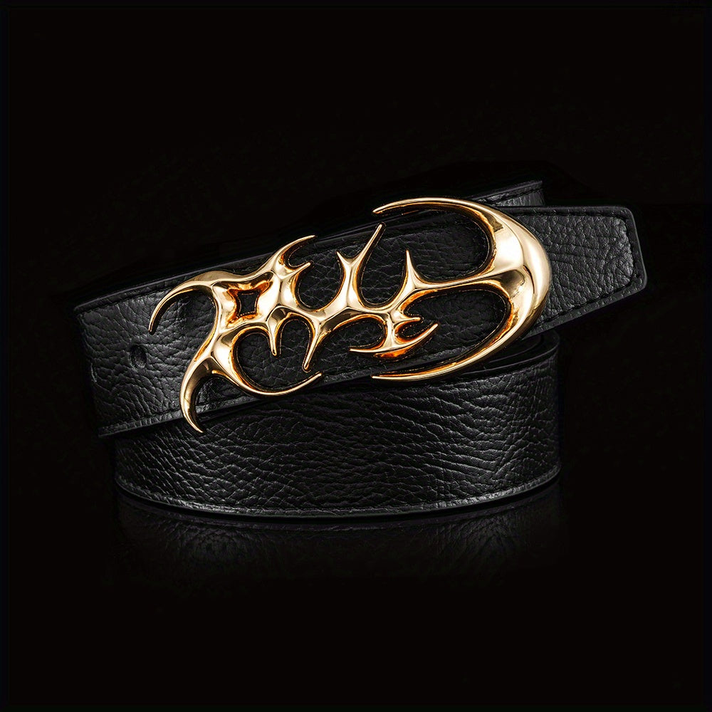 Special Shaped Buckle Leather Belt Men's Belt Jeans Belt Smooth Buckle