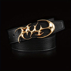 Special Shaped Buckle Leather Belt Men's Belt Jeans Belt Smooth Buckle