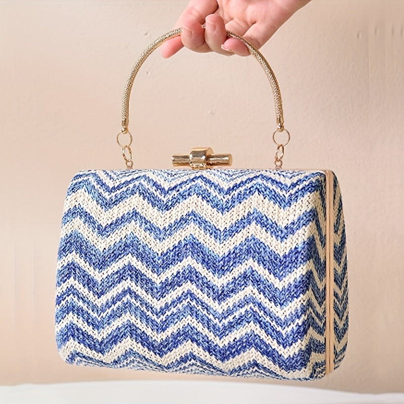 Chinese Style Straw Handbag Prom Purse Wedding Party Dinner