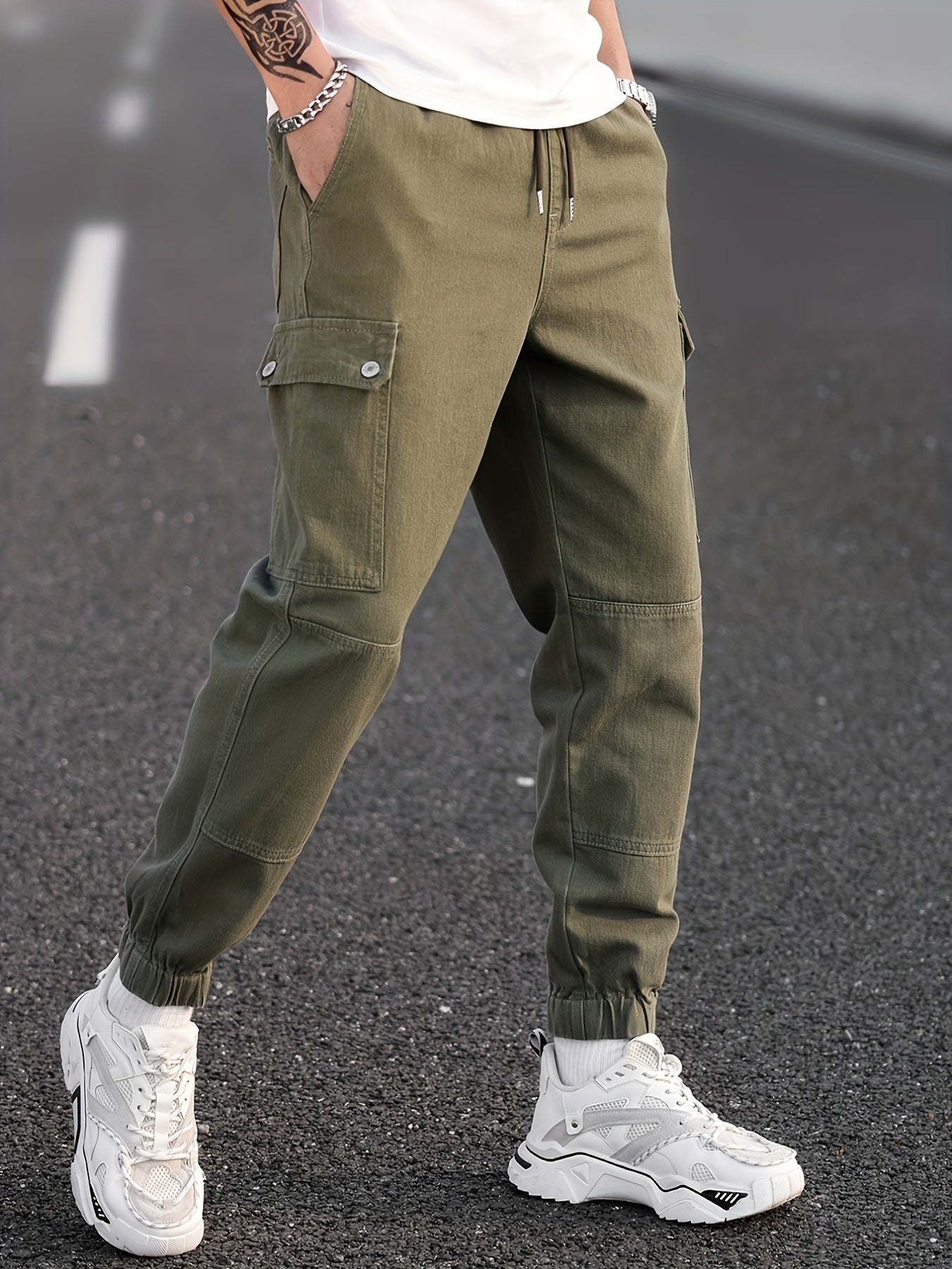 Pocket Cargo Jeans Men's Tapered Pants For All Seasons